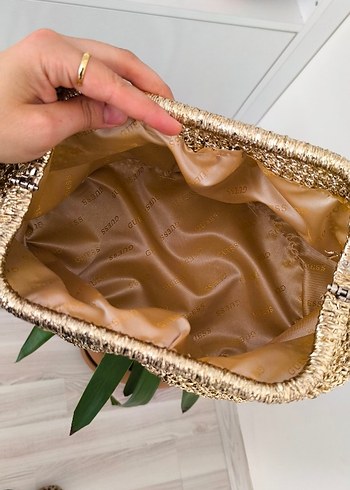 Bej Örgü Bohem Kadın Portföy Çanta - Görsel 5