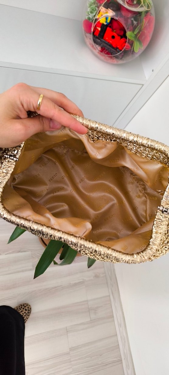 Bej Örgü Bohem Kadın Portföy Çanta - Görsel 5