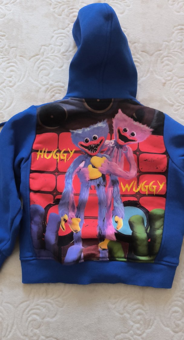 Erkek Çocuk Mavi Kapüşonlu Fermuarlı Sweatshirt - Görsel 5