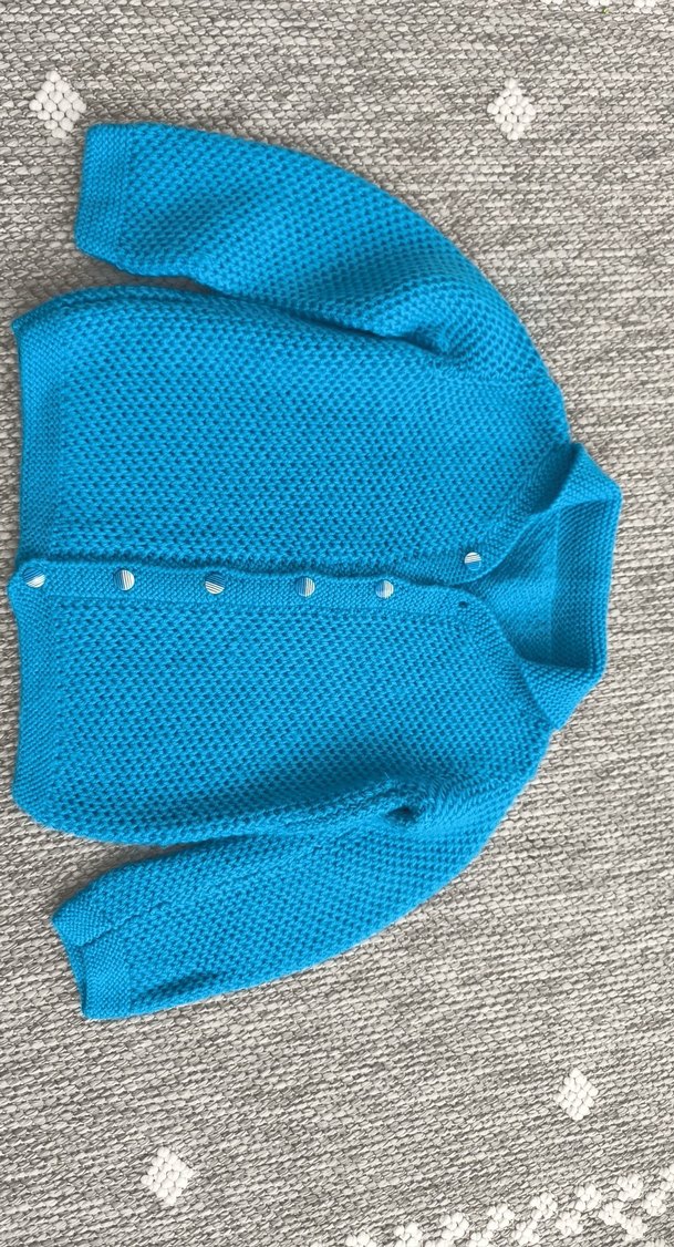 Erkek Çocuk Mavi Örgü Hırka - Görsel 2