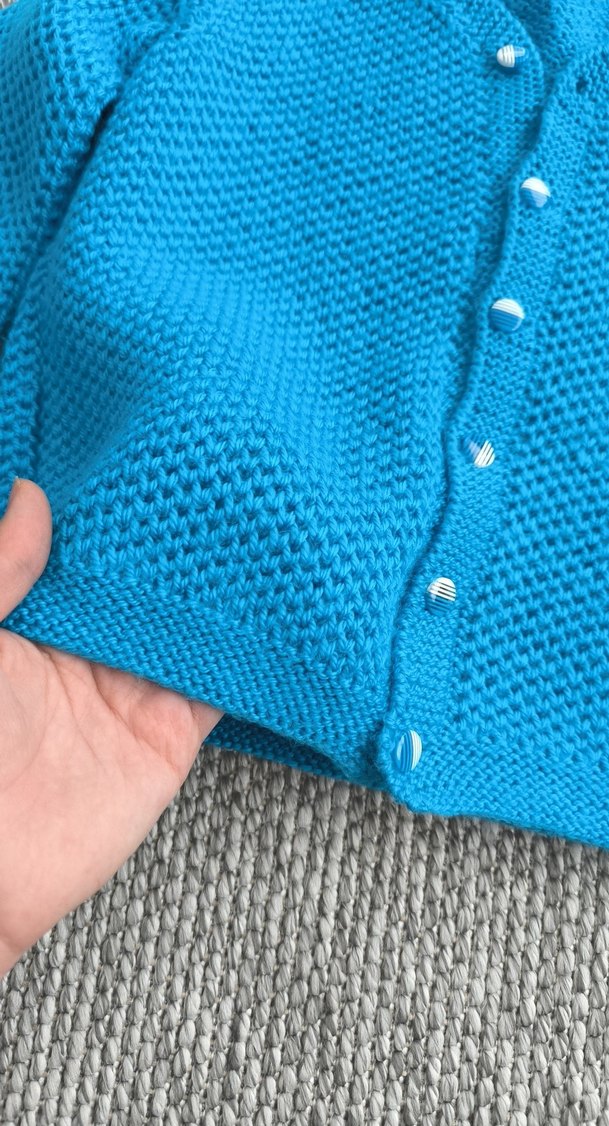 Erkek Çocuk Mavi Örgü Hırka - Görsel 4