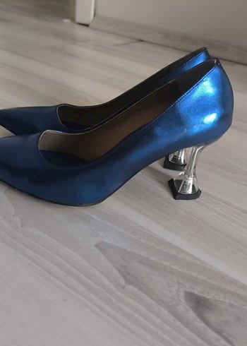 Mavi Stiletto Topuklu Kadın Ayakkabı - Görsel 2