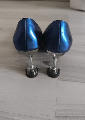 Mavi Stiletto Topuklu Kadın Ayakkabı - Görsel 5
