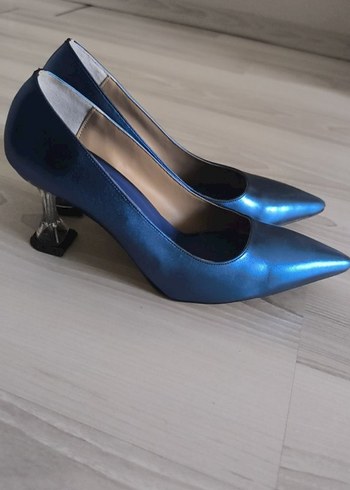 Mavi Stiletto Topuklu Kadın Ayakkabı - Görsel 6