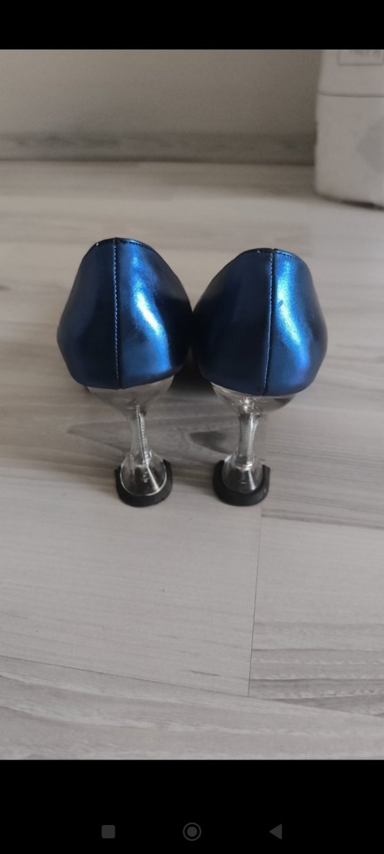 Mavi Stiletto Topuklu Kadın Ayakkabı - Görsel 5