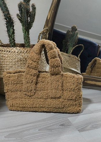 Kahverengi Peluş Kadın El Çantası - Görsel 3