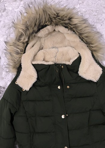 Kadın Haki Kürklü Kışlık Mont - Görsel 5