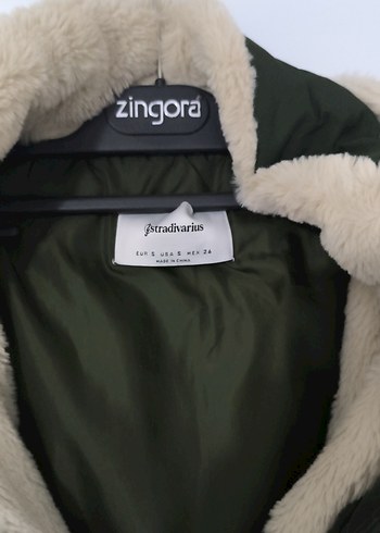 Kadın Haki Kürklü Kışlık Mont - Görsel 3