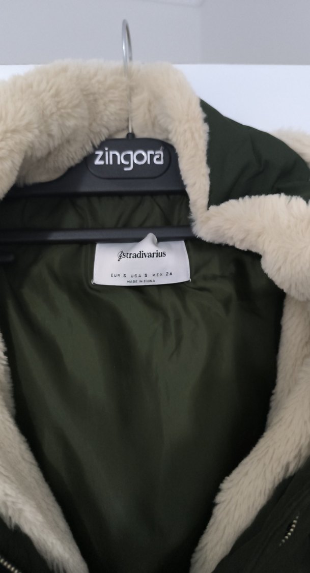 Kadın Haki Kürklü Kışlık Mont - Görsel 3