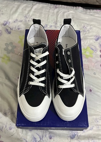 SALVANO Siyah Platform Tabanlı Kadın Sneakers - Görsel 4