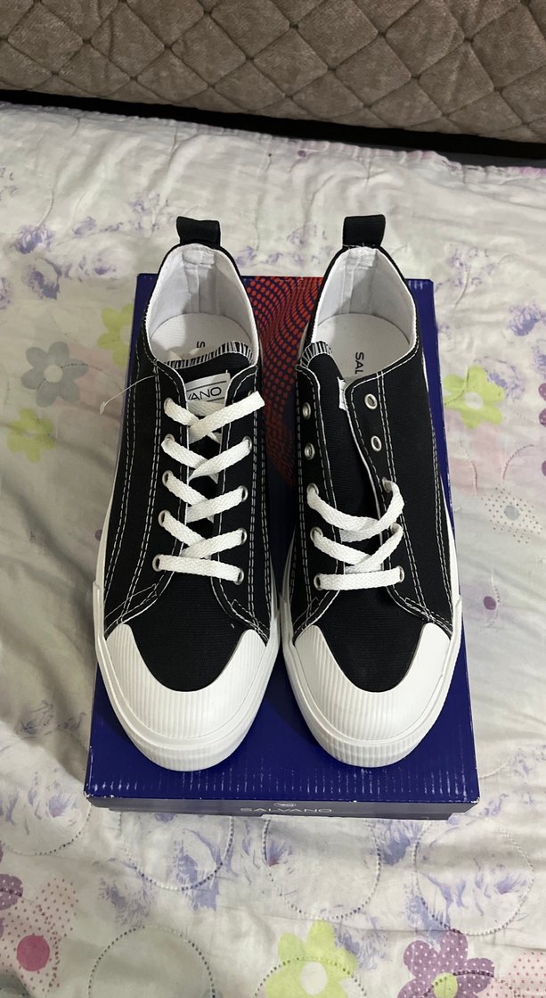 SALVANO Siyah Platform Tabanlı Kadın Sneakers - Görsel 4