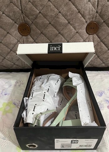 İnci 39 numara Yeşil Topuklu Kadın Platform Ayakkabı - Görsel 4