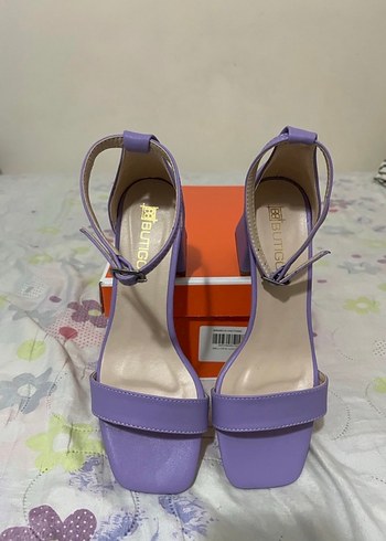 Butigo 37 Mor Bantlı Topuklu Kadın Sandalet - Görsel 3