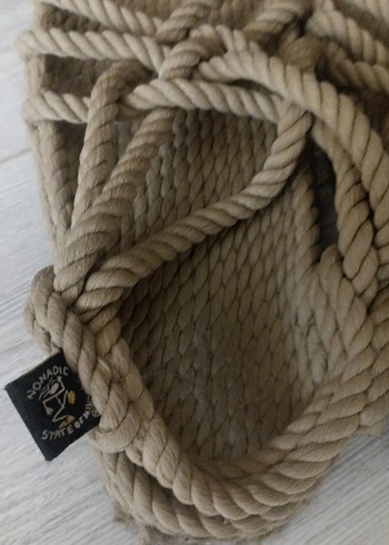 37 Beden Bej Örgü Bohem Kadın Sandalet