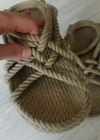37 Beden ten rengi Renk Bej Örgü Bohem Kadın Sandalet