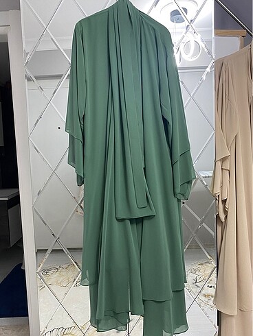 diğer Beden yeşil Renk Şifon abaya