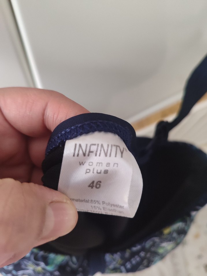 Çiçek Desenli  Lacivert Kadın Mayo - Görsel 2