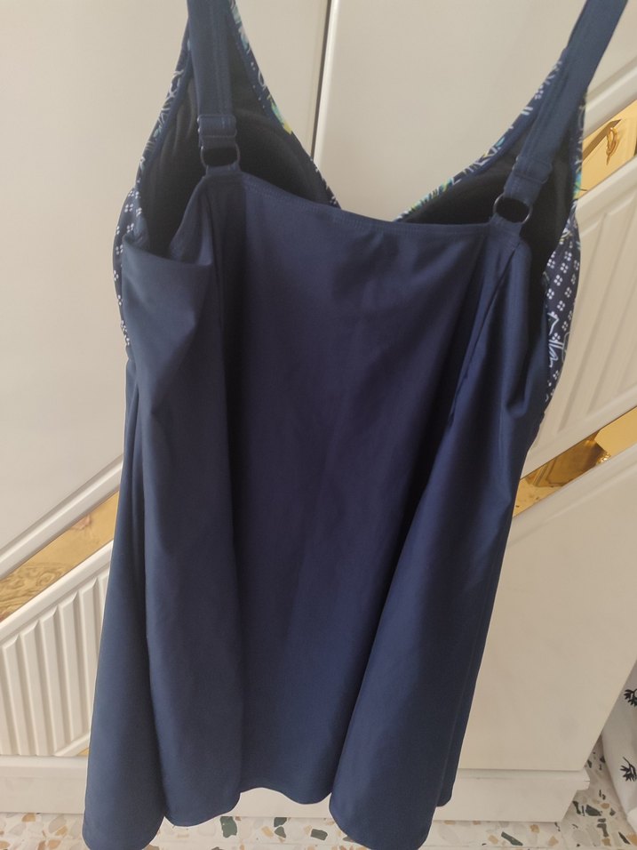 Çiçek Desenli  Lacivert Kadın Mayo - Görsel 3