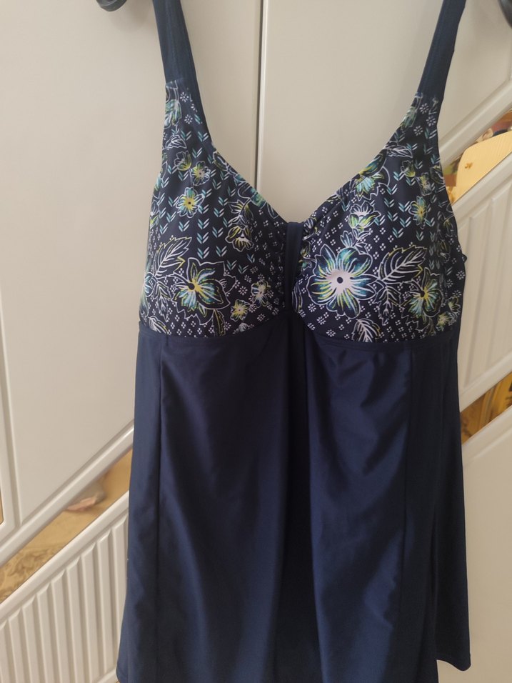 Çiçek Desenli  Lacivert Kadın Mayo - Görsel 4