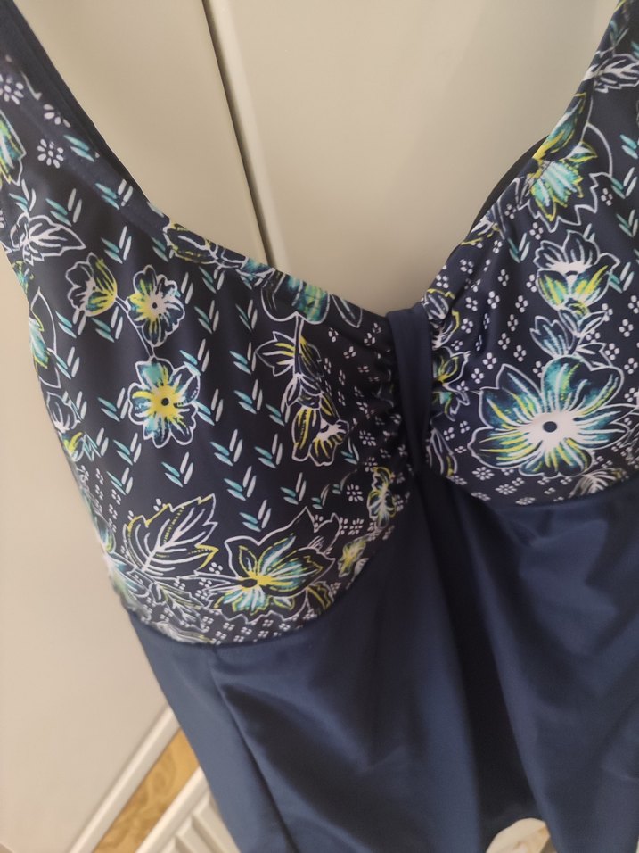 Çiçek Desenli  Lacivert Kadın Mayo - Görsel 5