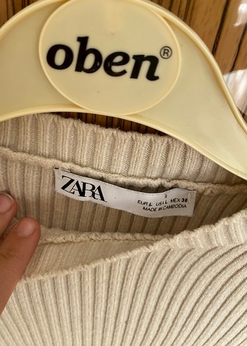 Zara Bej Kadın Fitilli Triko Kazak