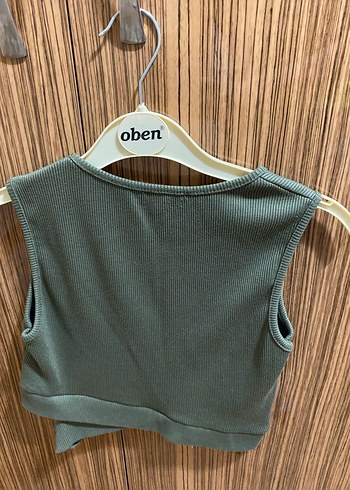 s Beden Gri Kısa Kollu Crop Top