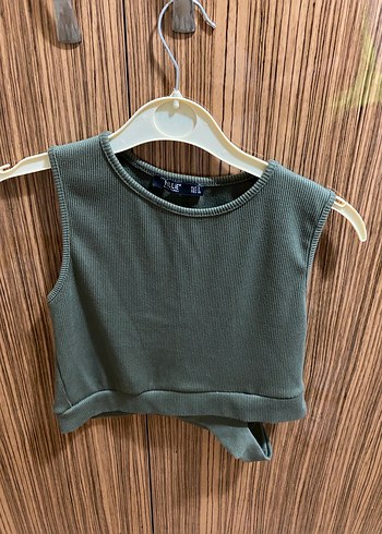 Gri Kısa Kollu Crop Top