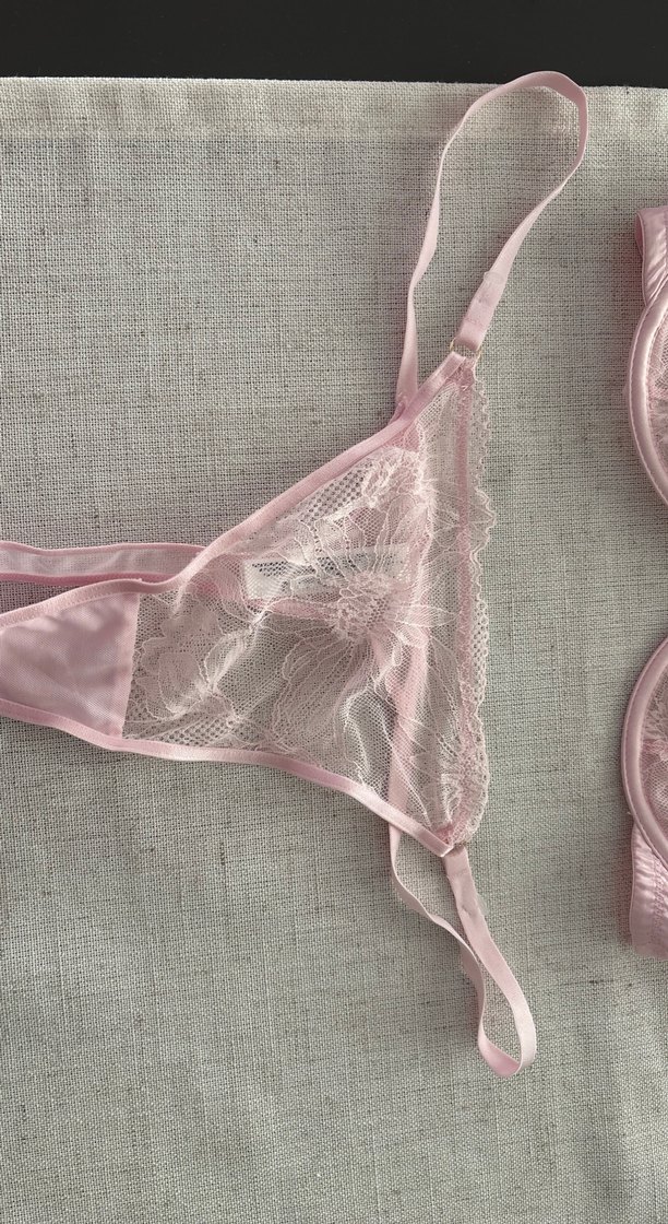 Pembe Nakışlı Bra Sütyen ve alt - Görsel 2