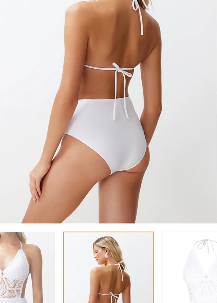 Kadın  Beyaz Mayokini - Görsel 2
