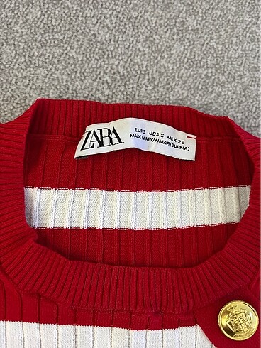Zara kırmızı çizgili bluz - Görsel 2
