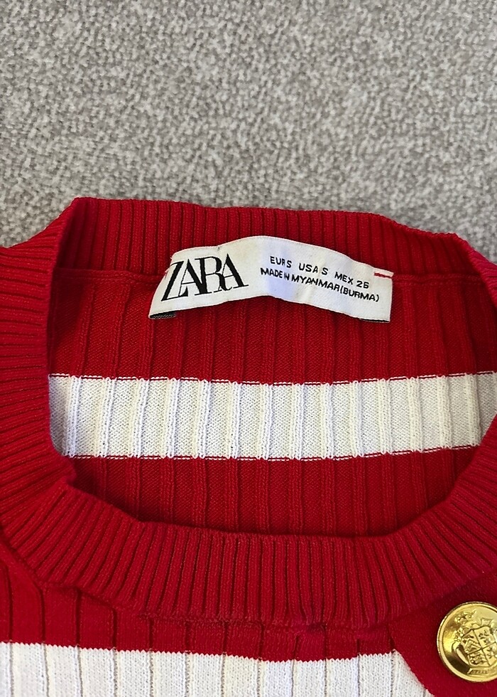 Zara kırmızı çizgili bluz - Görsel 2