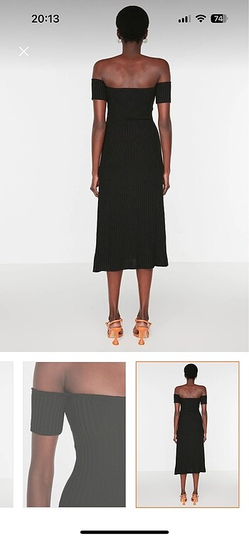 Siyah midi triko elbise - Görsel 3