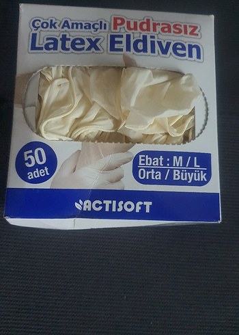 Pudrasız Beyaz Latex Eldiven M/L 50 Adet - Görsel 2