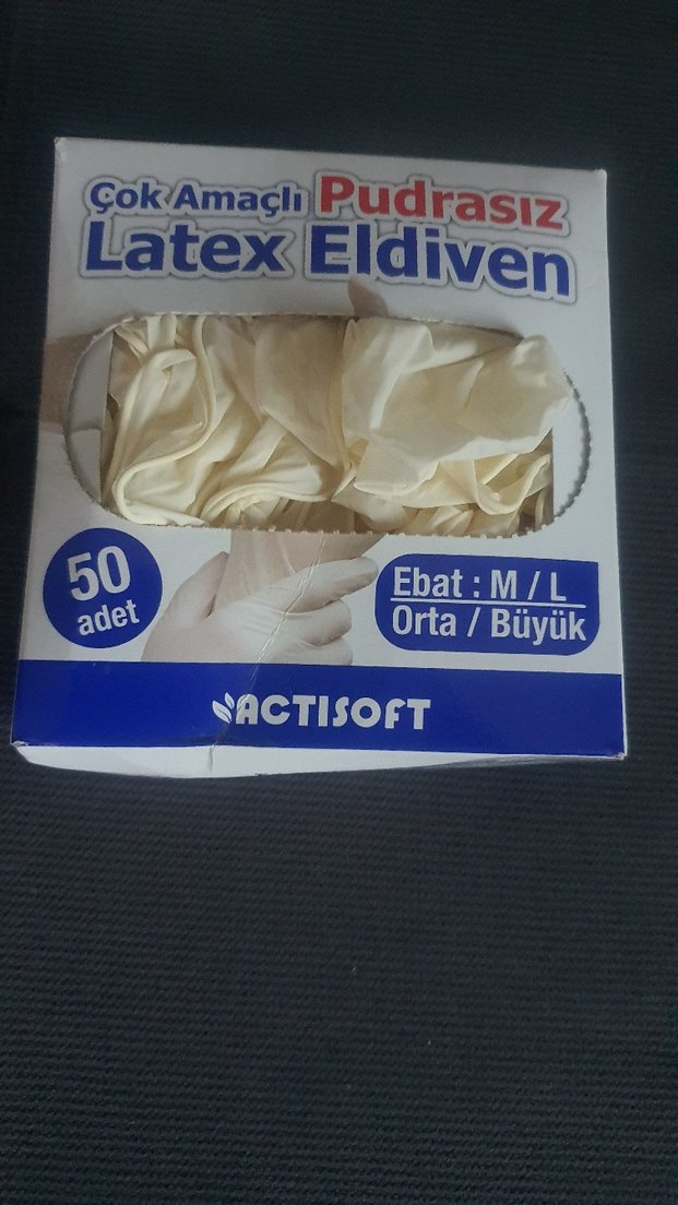 Pudrasız Beyaz Latex Eldiven M/L 50 Adet - Görsel 2