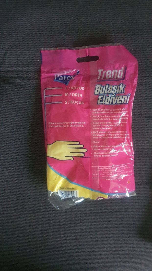 Renkli Sarı Plastik  Eldiven - Görsel 2