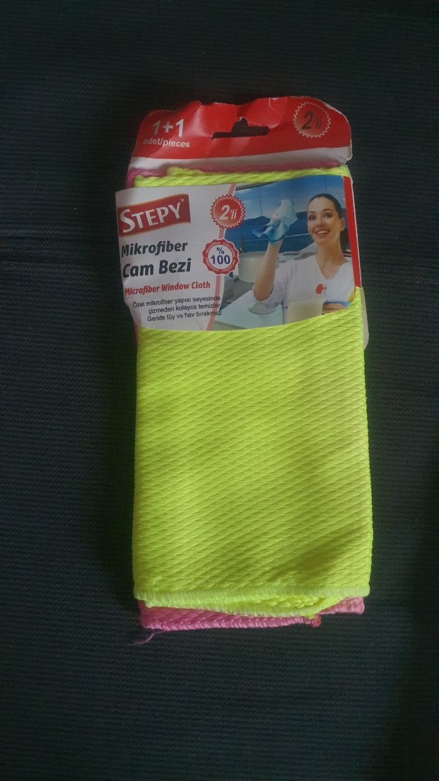 STEPY Mikrofiber Cam Bezi 2'li Set Sarı - Görsel 2