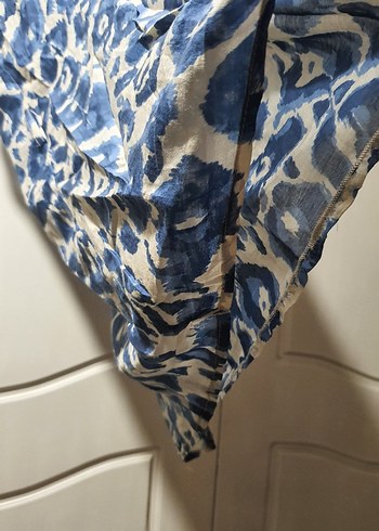 Selen Mavi Batik Desenli Bohem  Tunik - Görsel 6