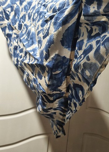 Selen Mavi Batik Desenli Bohem  Tunik - Görsel 2