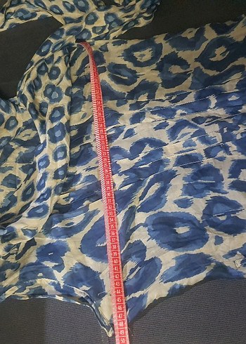 Selen Mavi Batik Desenli Bohem  Tunik - Görsel 4