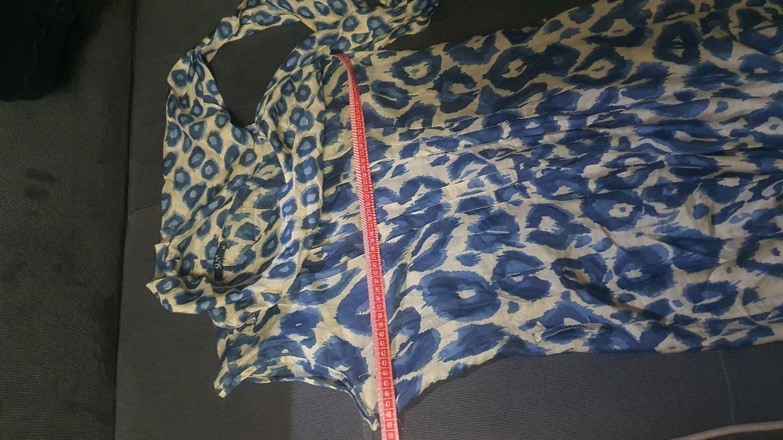 Selen Mavi Batik Desenli Bohem  Tunik - Görsel 4