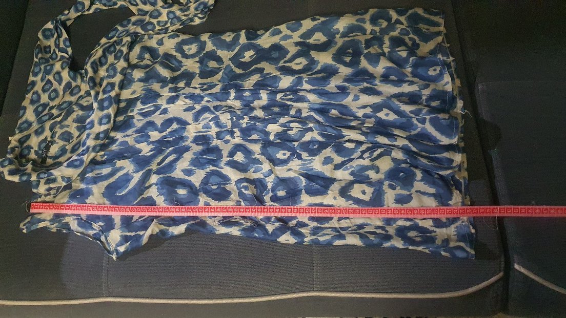 Selen Mavi Batik Desenli Bohem  Tunik - Görsel 3