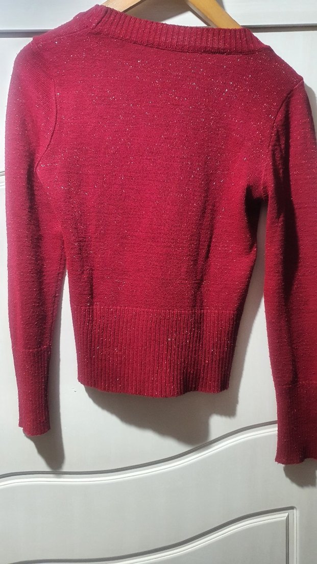 Bordo Kadın Triko Kazak - Görsel 2