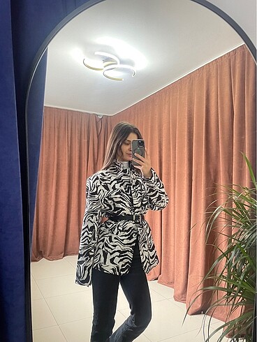 diğer Beden Zebra Desen Blazer Ceket
