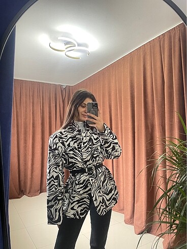 Zebra Desen Blazer Ceket