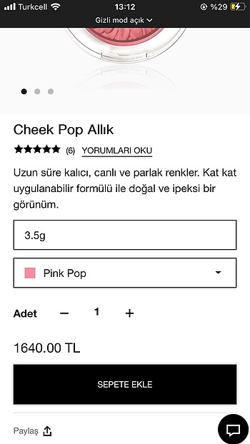 Beden Renk Clinique pop blush allık