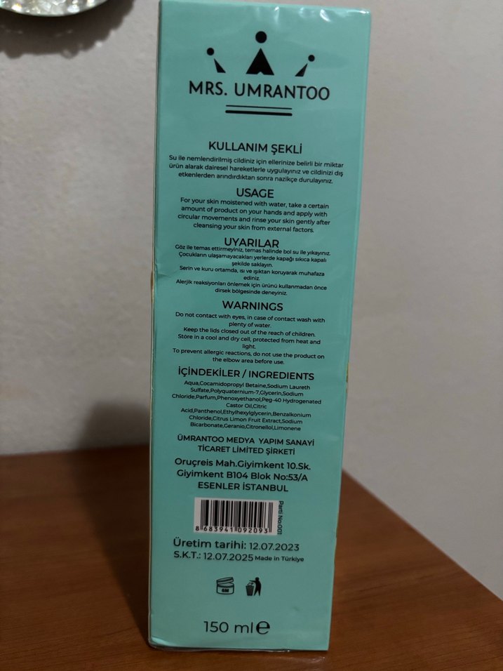 Umrantoo Limon Özlü Vücut Temizleyici - Görsel 3