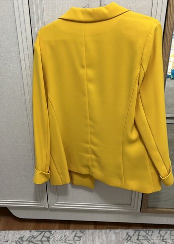 Sarı Düğmeli Kadın Blazer Ceket - Görsel 4