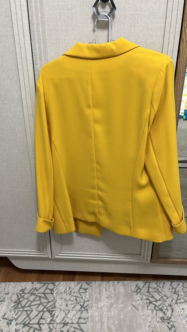 Sarı Düğmeli Kadın Blazer Ceket - Görsel 4