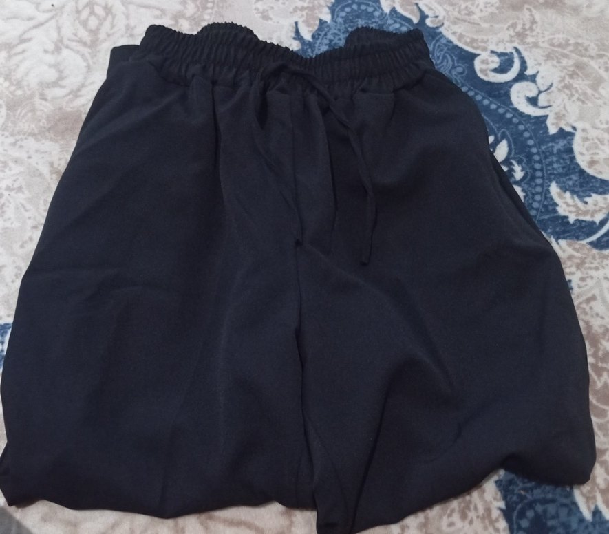 Siyah Rahat Kesim Kadın Kumaş Pantolon - Görsel 2