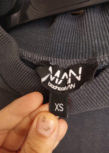 xs Beden Gri Erkek Kısa Kollu Denim Tişört